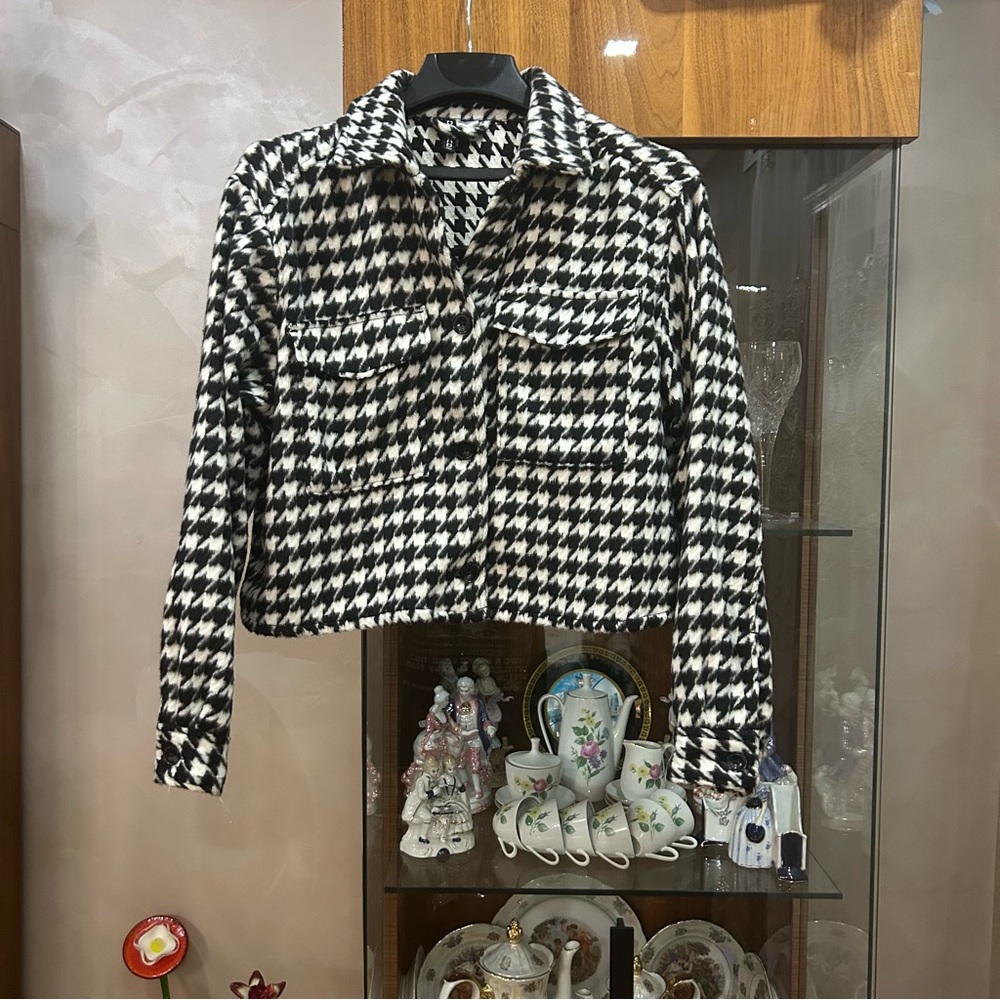 Black and White Houndstooth Jacket